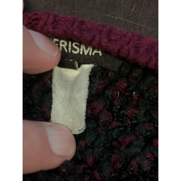 Kerisma Sweater Womens M/L Purple Black Marled Cropped Scoop Neck Knit Pullover - Picture 6 of 6